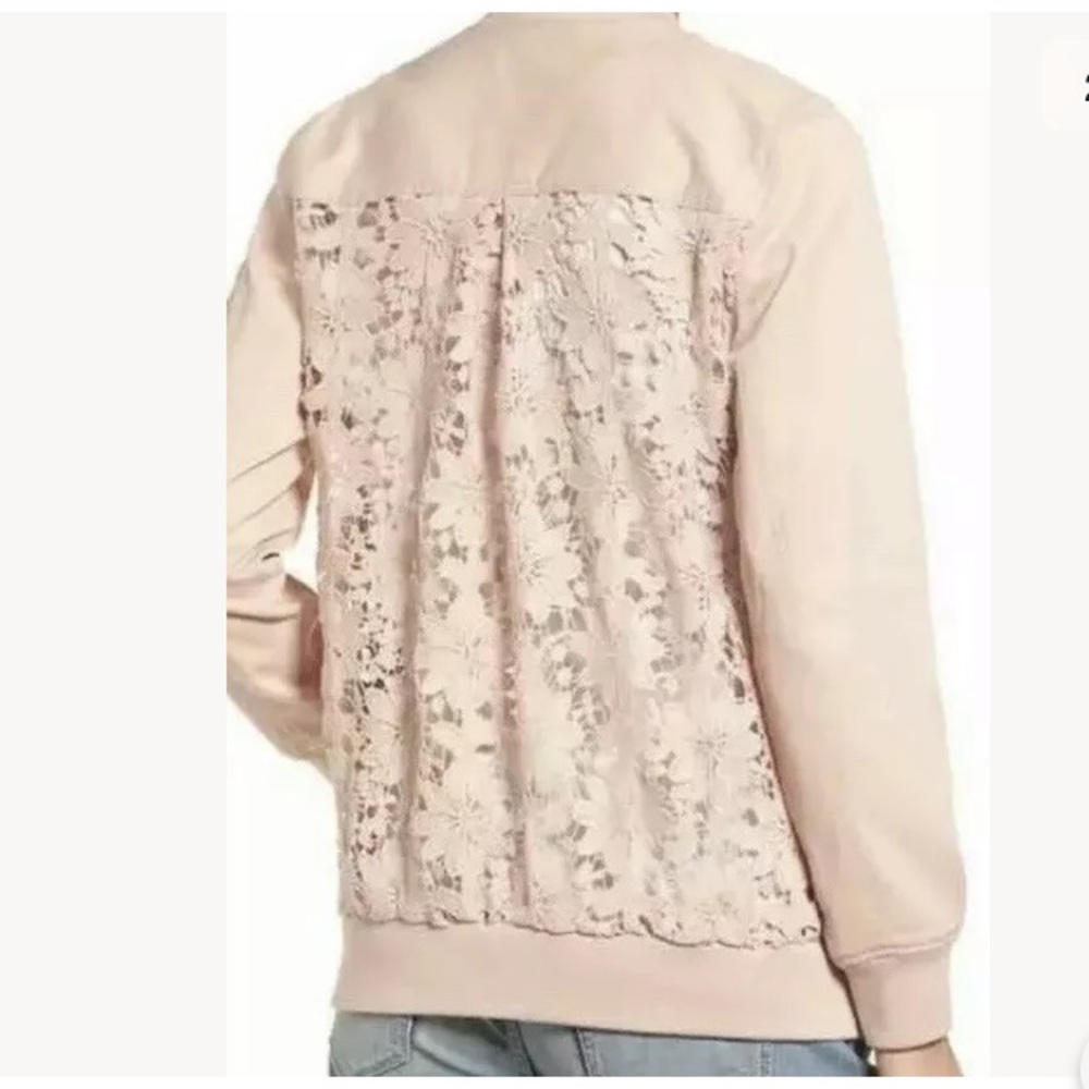 CHELSEA 28 Jacket SMALL Lace Back Blush Pink BALLETCORE Feminine NWOT Nordies